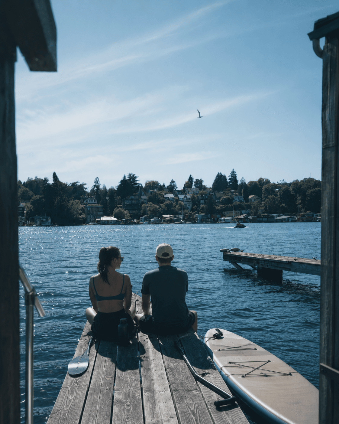 Members enjoying the lake